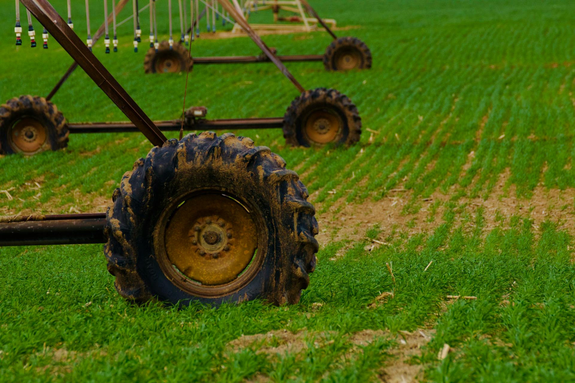 Sistema agrícola tecnológico em operação